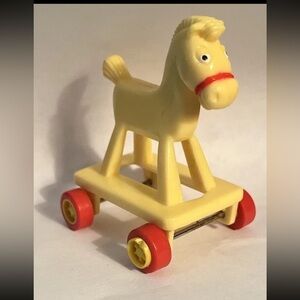 Vintage McDonalds Muppet Babies Yellow Rocking Hobby Horse Toy 1986